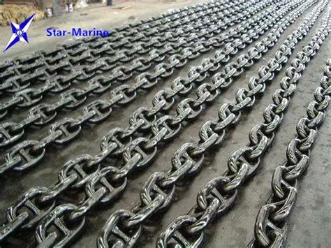 Marine Offshore Mooring Anchor Chain Black Painted Stud Link Chain