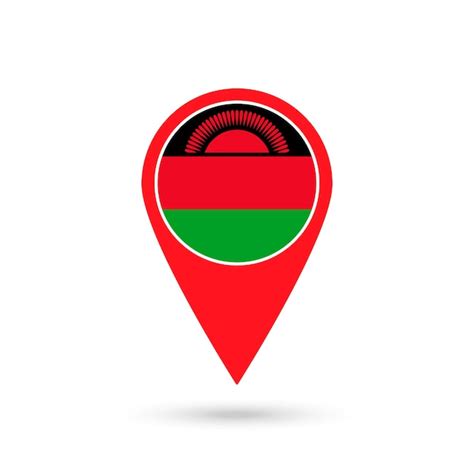 Premium Vector Map Pointer With Contry Malawi Malawi Flag Vector