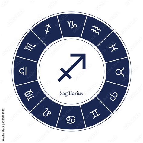 Sagittarius Sign Vector Illustration Sagittarius Zodiac Sign Symbole