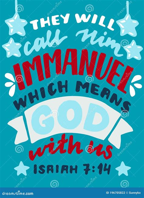 Hand Lettering with Bible Verse they Will Call Him Immanuel, Which ...