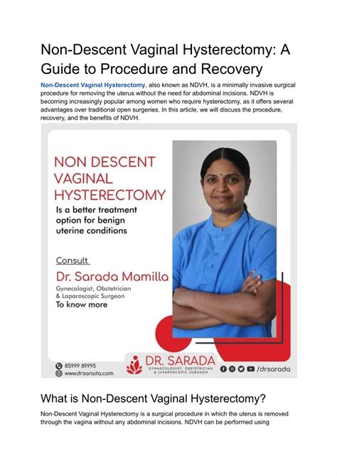 Ppt Non Descent Vaginal Hysterectomy A Guide To Procedure And