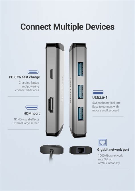 C P Chuy N I In Usb Type C Sang Hdmi K Usb Rj Pd W