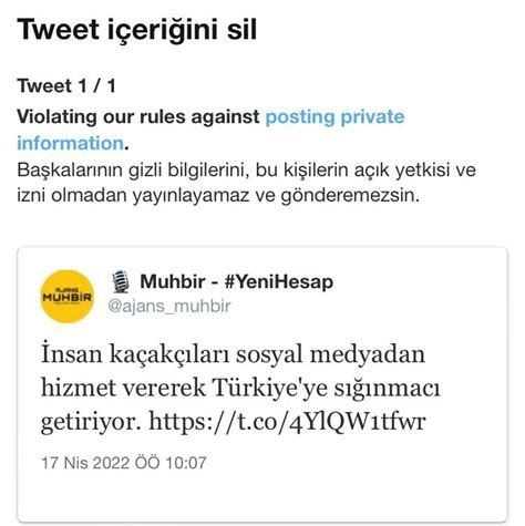 Muhbir YeniHesap on Twitter Sığınmacılarla ilgili haberimiz