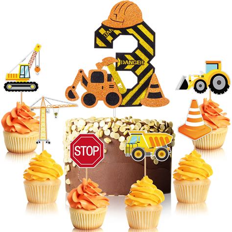 Buy 43 Pieces Trucks Cupcake Topper Construction Truck Cake Toppers For