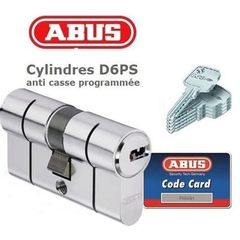 Cylindre de sécurité pour porte barillet 30 x 60 mm D6PS ABUS 5 clés