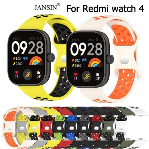 สายนาฬิกาข้อมือซิลิโคน ระบายอากาศ แบบเปลี่ยน สําหรับ Redmi Watch 4