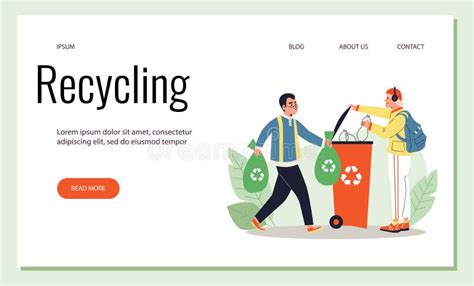 Recycling Ecological Action Website Banner Template Flat Vector