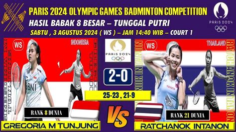 Gregoria Mariska Tunjung Ina Vs Intanon Tha Hasil Babak Besar