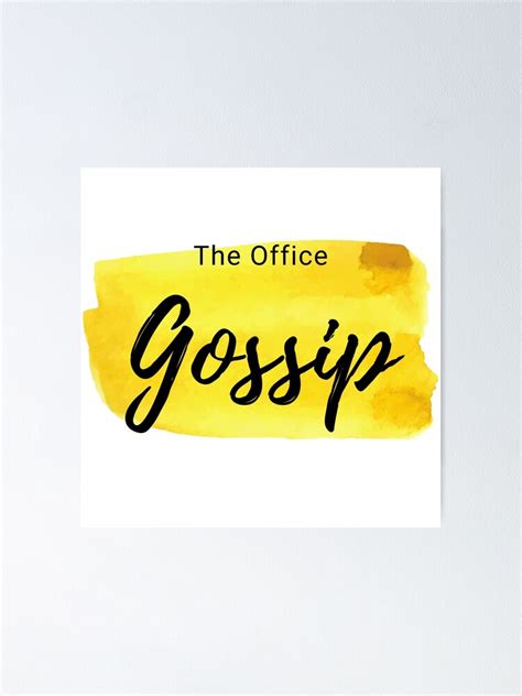 The Office Gossip Poster By Shyflamingo Redbubble