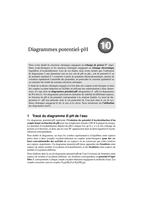 Diagrammes Potentiel PH AlloSchool