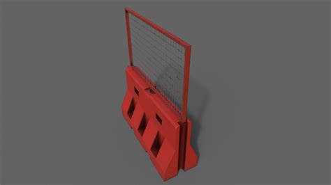 Traffic Barrier Red D Model By Daiklord