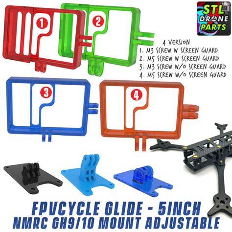 Archivo STL Montura FPVCycle Glide 5 NamelessRC Naked Para Gopro Hero 9