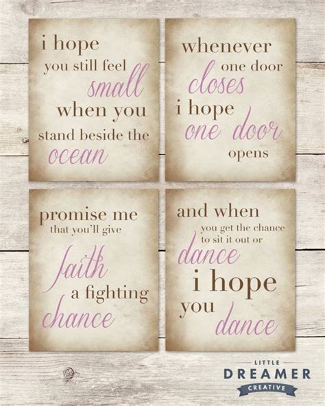 Typography Printables Of Lyrics From I Hope You Dance By Lee Ann Womack