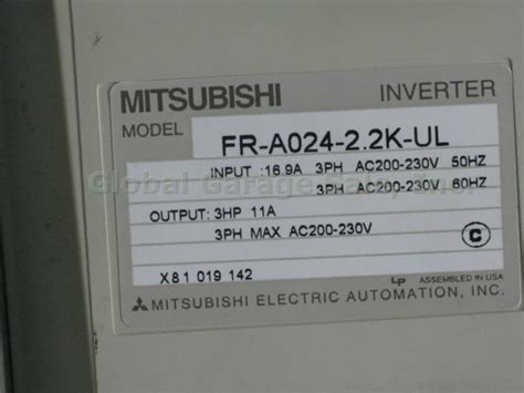 Mitsubishi Electric Freqrol Fr A024 22k Plc Inverter W Parameter Unit