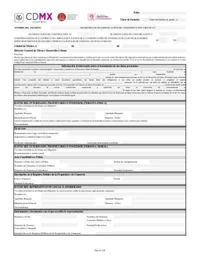 Folio Tmcontreras Rmc Clave De Formato Registro De Manifestaci N