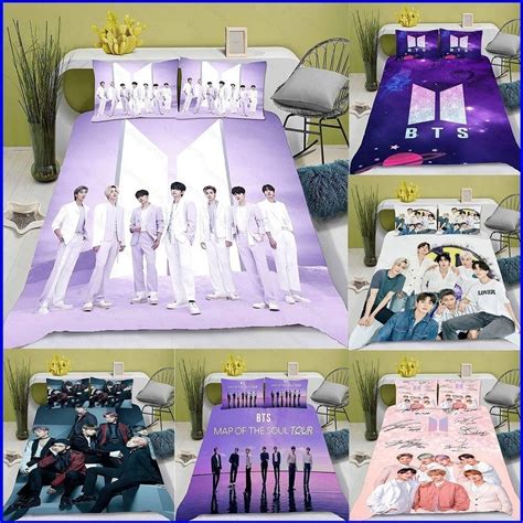 Yb Bts Kim Tae Hyung 3in1 Bedding Set Bed Sheet Quilt Cover Bedroom Washable Comfortable Suit