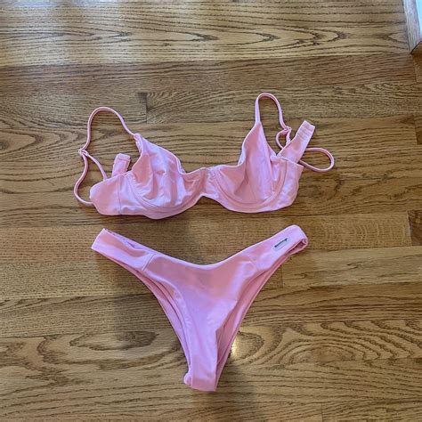 Blackbough Pink Bikini Set Super Cute Swimsuit Depop