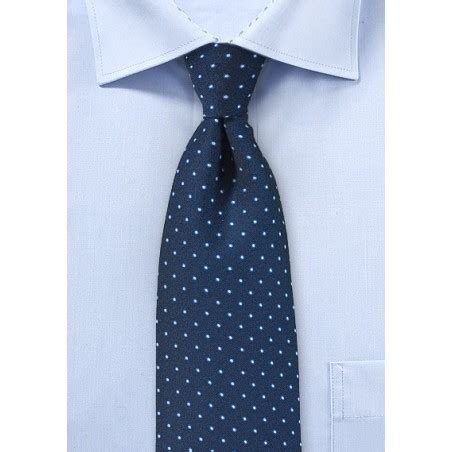 Classic Navy And Pale Blue Polka Dot Tie Mens Ties