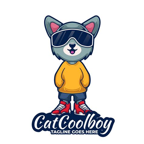 Cool Cat Boy Mascot Logo 34858366 Vector Art at Vecteezy