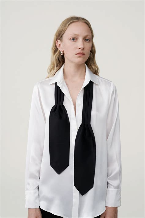 Black silk ascot tie - Joy - MOYE