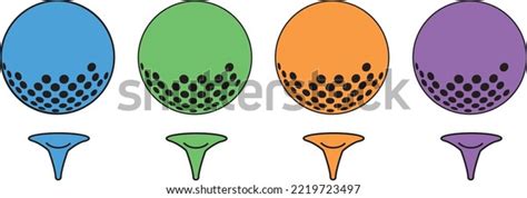 Set Coloured Golf Ball Icons Stock Vector Royalty Free 2219723497