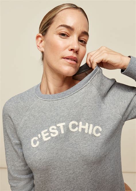 Grey Marl Cest Chic Logo Sweatshirt Whistles