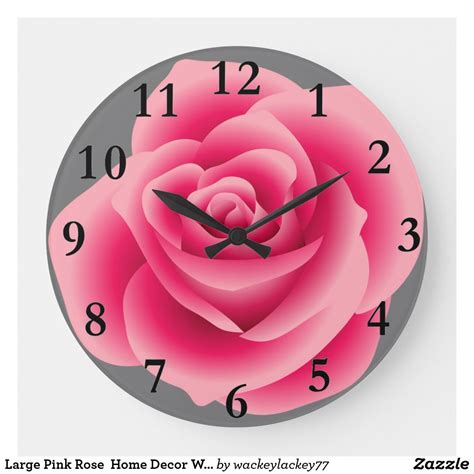 Large Pink Rose Home Decor Wall Clock In 2021 Wall Clock Clock Pink Wall Art