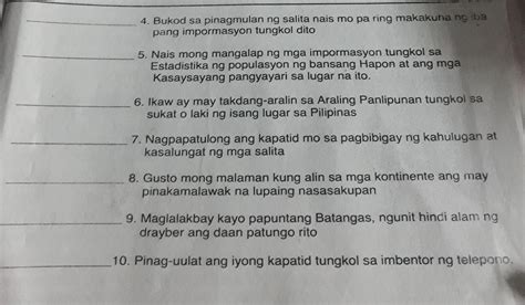 Nonsense Report Answer Brainlest Pagtataya Panuto Isulat Sa Patlang