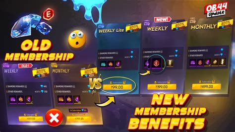 New Membership Benefits Ob44 Update Ff New Event Free Fire New