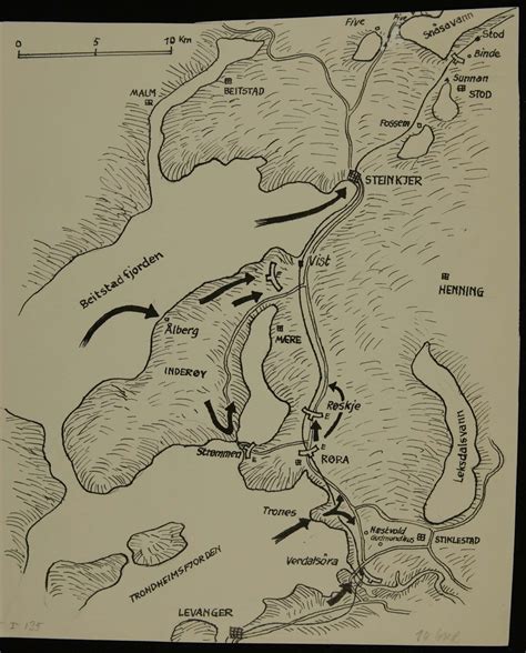 Kart Over Området Trondheimsfjorden Beitstadfjorden Steinkjer