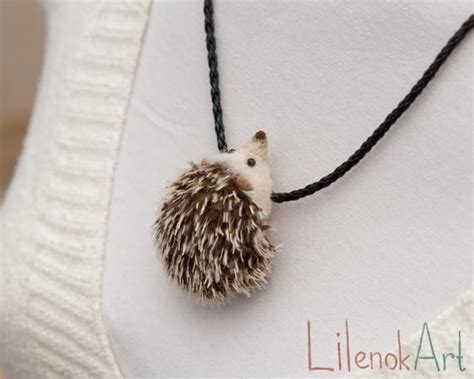 Hedgehog Necklace Hedgehog Pendant Hedgie Necklace Cute Etsy