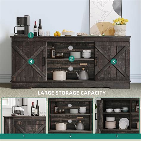 Yitahome Buffet Cabinet Farmhouse Sideboard Buffet Storage