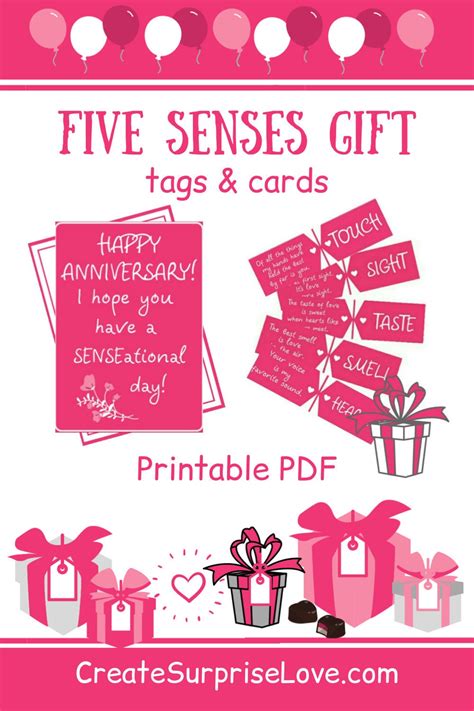 5 Senses Gift Tags One Year Anniversary Gifts for Boyfriend - Etsy