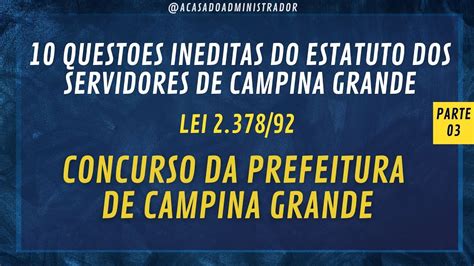 Parte Lei N Estatuto Dos Servidores De Campina Grande