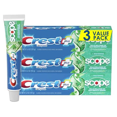 Crest Scope Complete Whitening Toothpasteminty Fresh54 Oz Pack Of 3 Wholesale Best Price