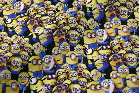 Minions Stacked Pre Order Cotton Woven 142cm Wide