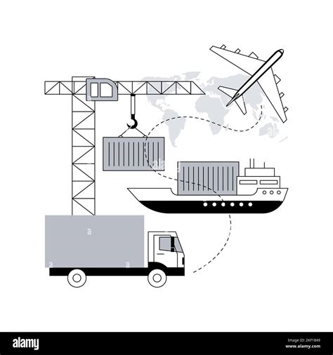 Combined Transport Abstract Concept Vector Illustration Intermodal