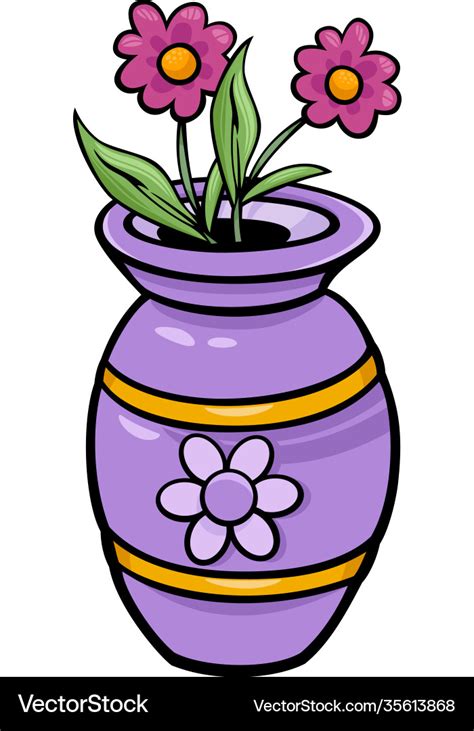 vase  flowers clip art cartoon royalty  vector image