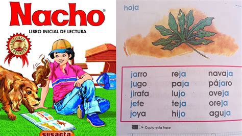 La lección de hoja del libro Nacho Aprendiendo la letra Jj Nacho