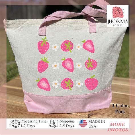 Strawberry Tote Bag Cute Tote Bag Strawberry Bag Plant Tote Aesthetic