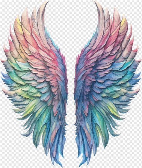 Angels Wings Pastel Rainbow Color Wings Png Pngwing