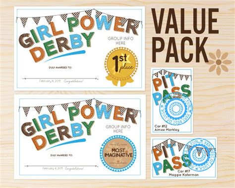 Powder Puff Derby Pit Passes Instant Download Printable Etsy