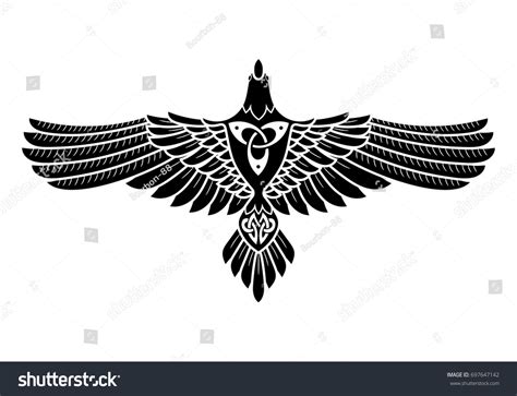 Raven Odin Norse Celtic Style Isolated Stock Vector (Royalty Free ...