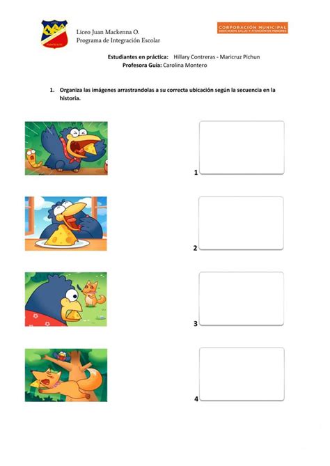 Ejercicios El Cuervo Y El Zorro Worksheet