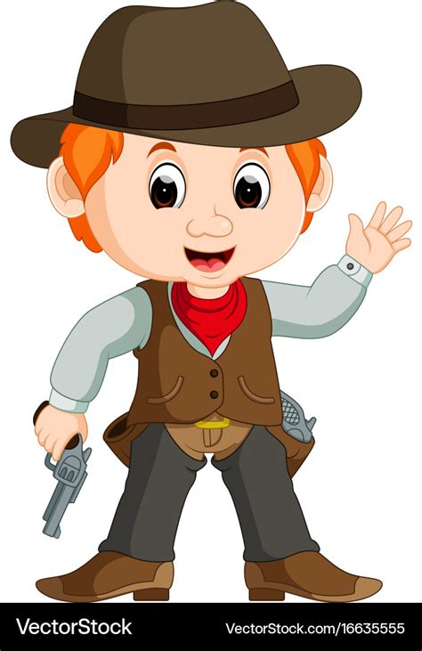 Funny cartoon cowboy Royalty Free Vector Image