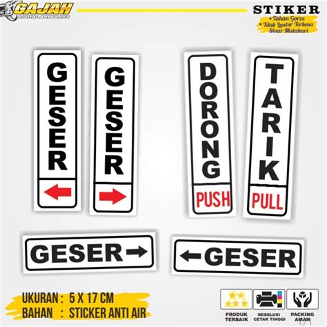 Jual Stiker Pintu Tarik Dorong Push Pull Shopee Indonesia