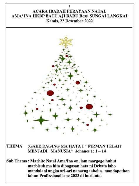 Acara Ibadah Natal Ama Ina 2022 Pdf