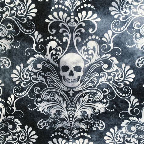 Skull Fabric Halloween Fabric Wicked Gothic Fabric Etsy Denmark