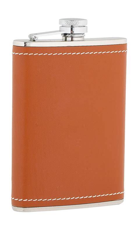 Oz Tan Leather Stainless Steel Flask The Sgian Dubh Company