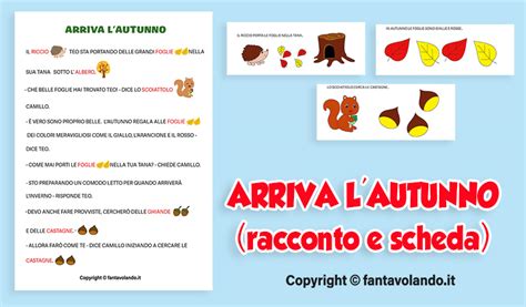 Arriva L Autunno Racconto E Schede Italiano Classe Prima Fantavolando